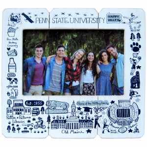 wood picture frame Julia Gash illustrated Penn State University scenes and phrases